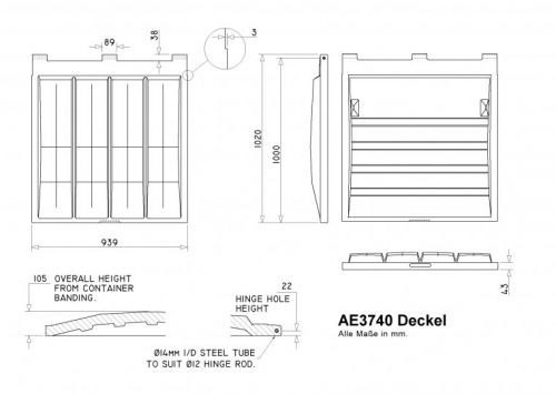 AE3740 Deckel - Serie 37 (Deckelbreite ~935mm)