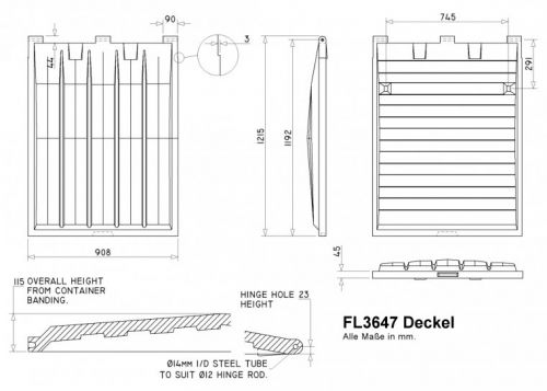 FL3647 Deckel - Serie 36 (Deckelbreite ~910mm)