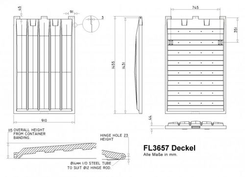 FL3657 Deckel - Serie 36 (Deckelbreite ~910mm)