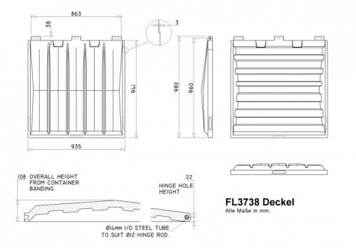 FL3738 Deckel - Serie 37 (Deckelbreite ~935mm)